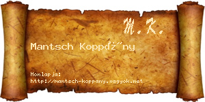 Mantsch Koppány névjegykártya